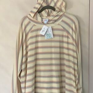 Striped Hooded Long Sleeve Top